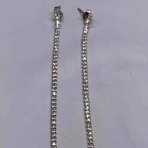 Long earrings with butterfly clasp stones - Real silver 925 stamped